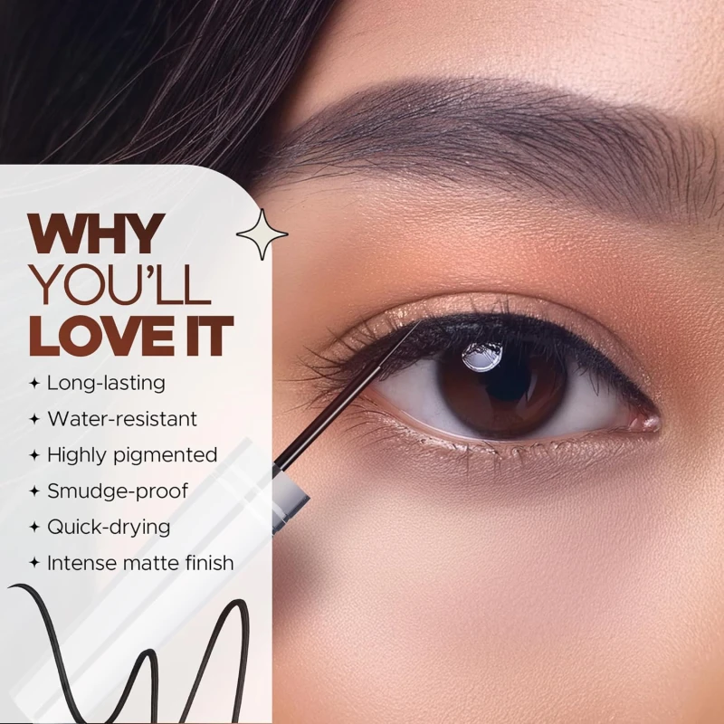 Hilary Rhoda Hi-Tech Eyeliner | Water-Proof & Smudge-Proof | Precision Tip for Women | Long-Lasting Formula | Black Intense Matte Finish | Quick-Drying Liquid | 5.5ml thumbnail 4